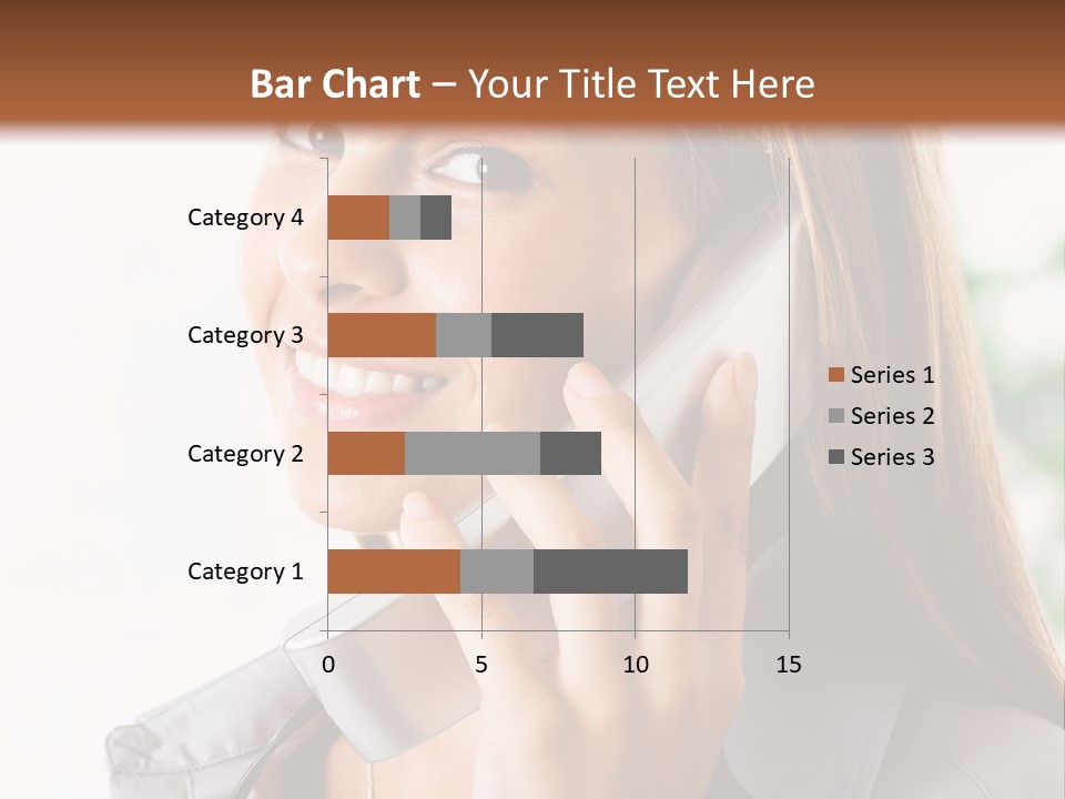 A Woman Talking On A Phone With A Smile On Her Face PowerPoint Template