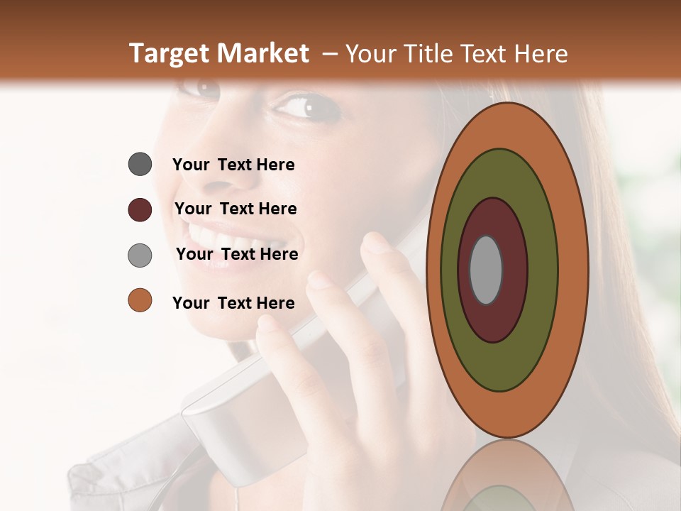 A Woman Talking On A Phone With A Smile On Her Face PowerPoint Template