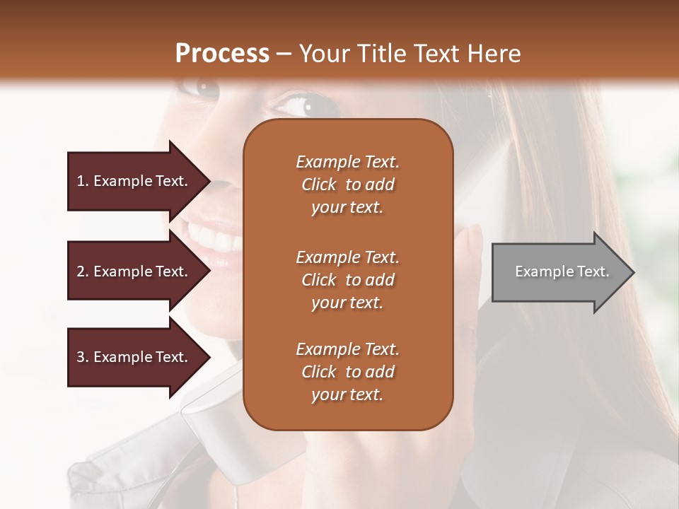 A Woman Talking On A Phone With A Smile On Her Face PowerPoint Template