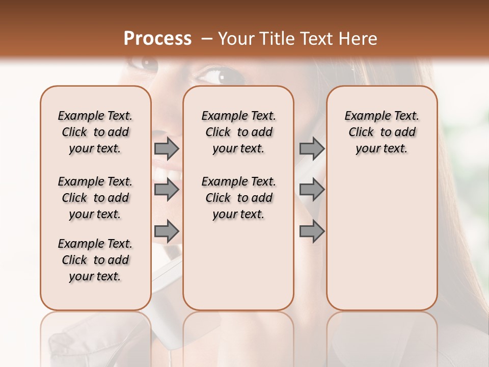A Woman Talking On A Phone With A Smile On Her Face PowerPoint Template