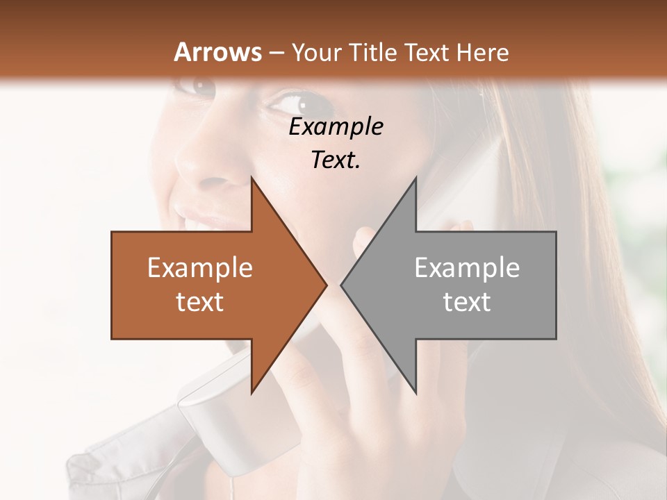 A Woman Talking On A Phone With A Smile On Her Face PowerPoint Template