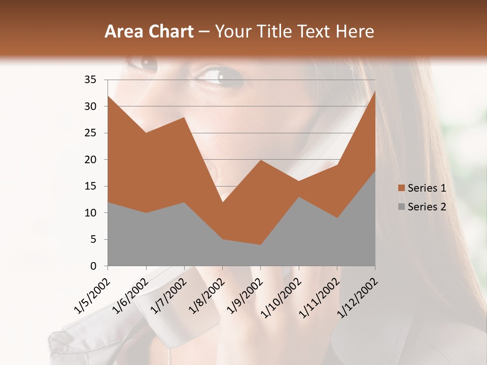 A Woman Talking On A Phone With A Smile On Her Face PowerPoint Template
