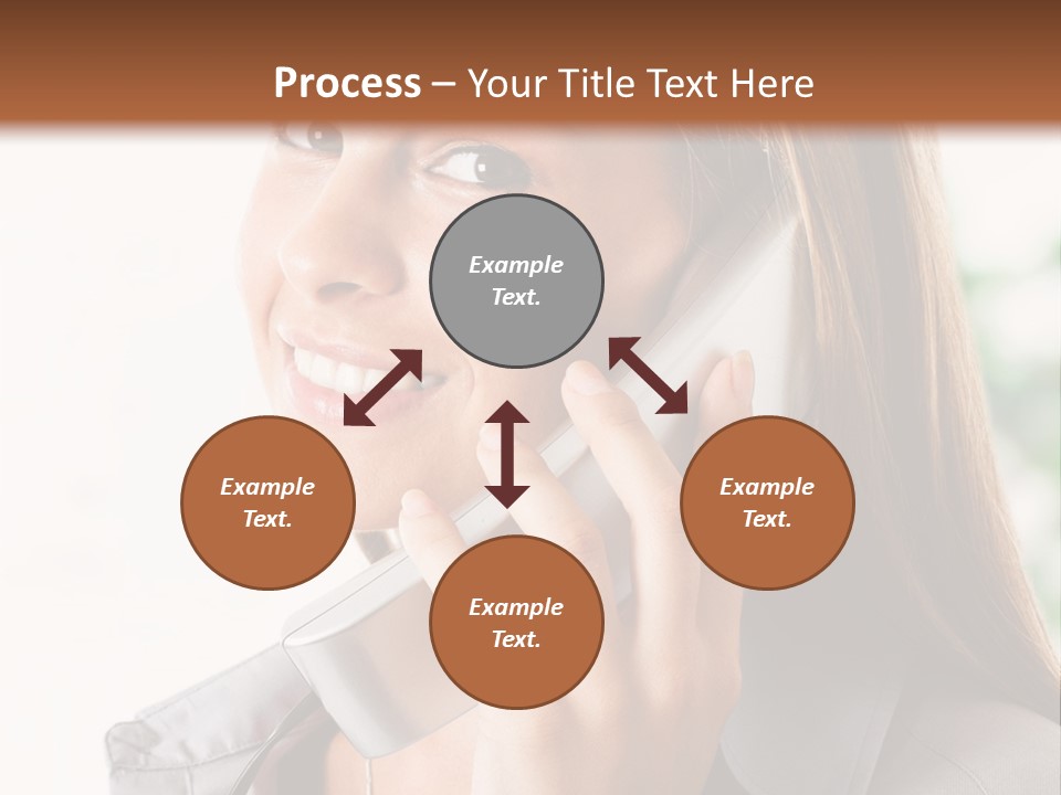 A Woman Talking On A Phone With A Smile On Her Face PowerPoint Template