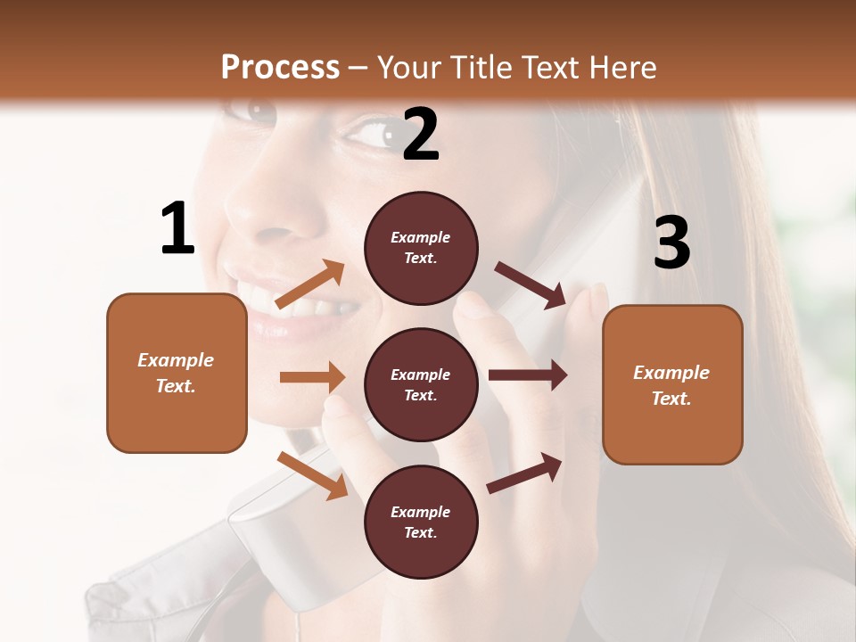 A Woman Talking On A Phone With A Smile On Her Face PowerPoint Template
