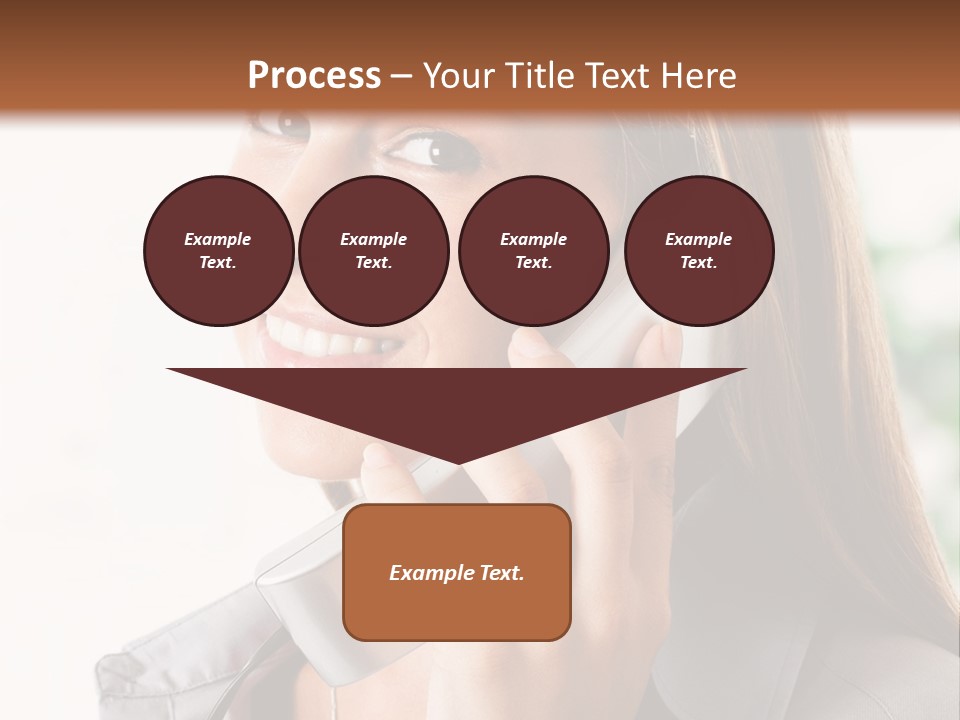 A Woman Talking On A Phone With A Smile On Her Face PowerPoint Template