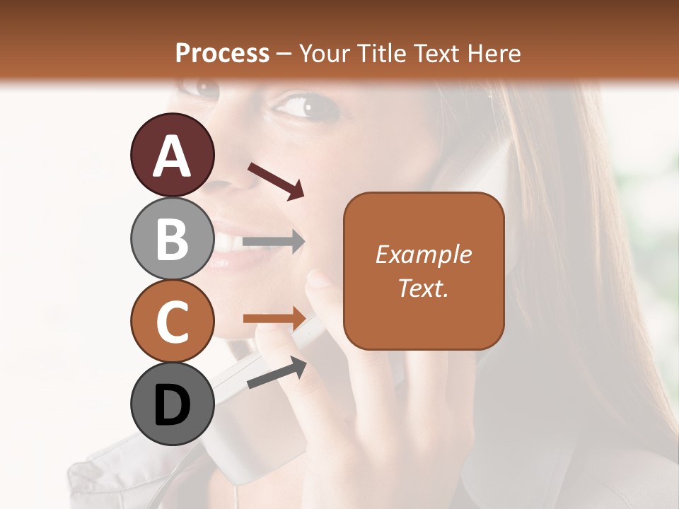 A Woman Talking On A Phone With A Smile On Her Face PowerPoint Template