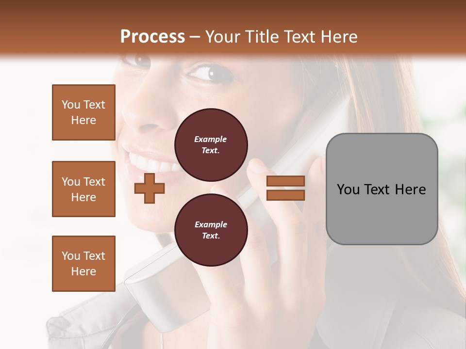 A Woman Talking On A Phone With A Smile On Her Face PowerPoint Template