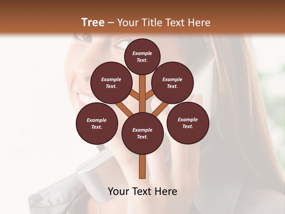 A Woman Talking On A Phone With A Smile On Her Face PowerPoint Template