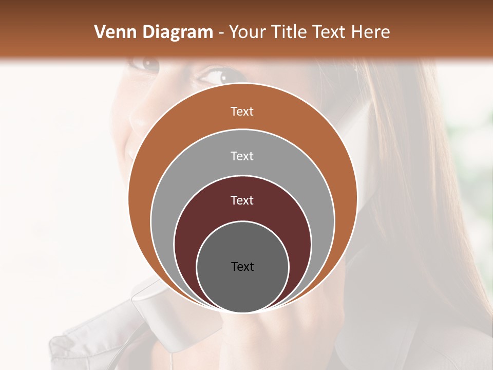 A Woman Talking On A Phone With A Smile On Her Face PowerPoint Template