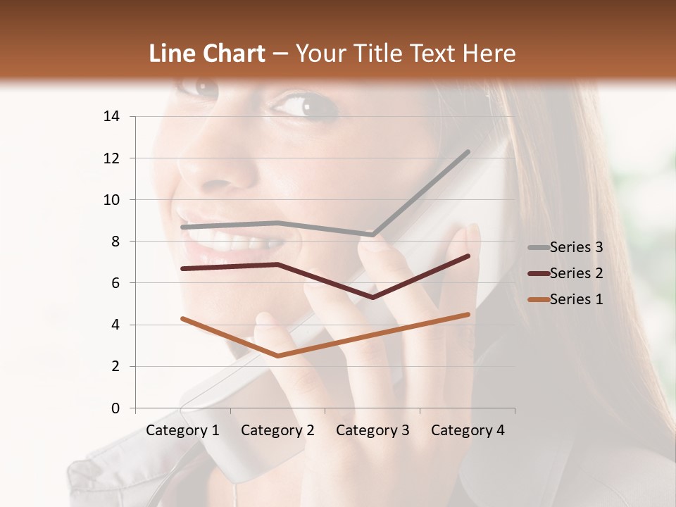 A Woman Talking On A Phone With A Smile On Her Face PowerPoint Template