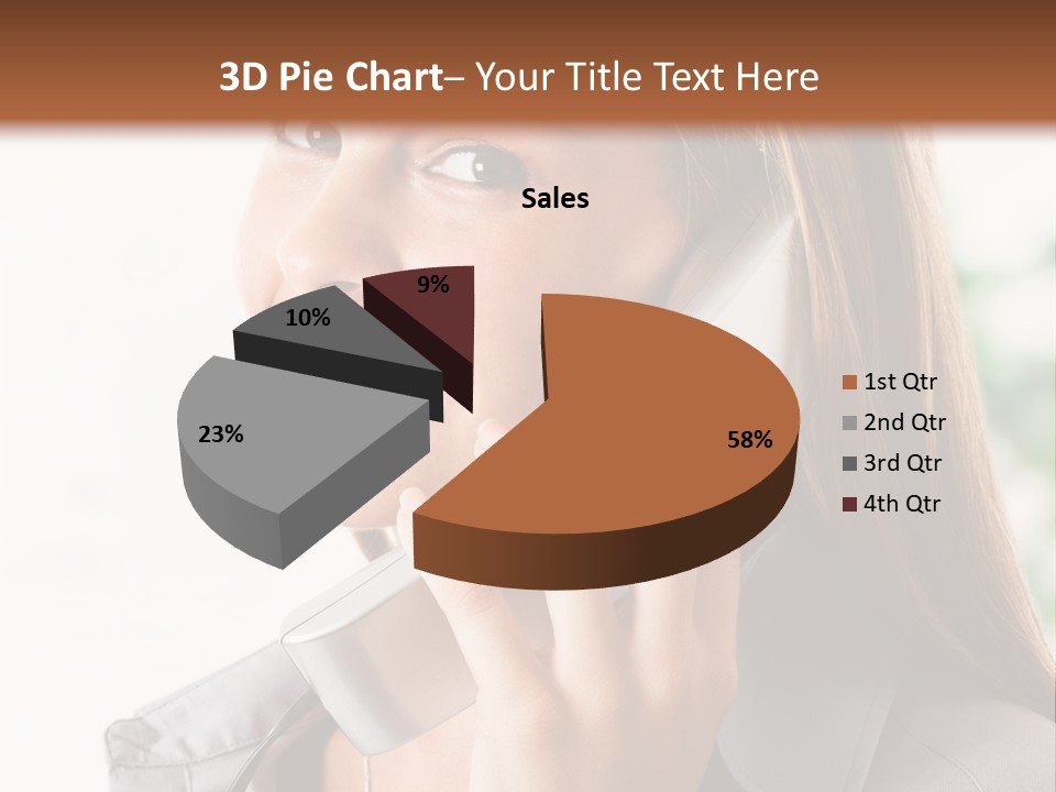 A Woman Talking On A Phone With A Smile On Her Face PowerPoint Template