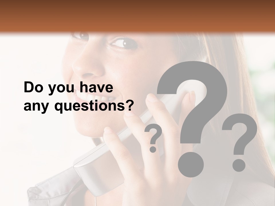 A Woman Talking On A Phone With A Smile On Her Face PowerPoint Template
