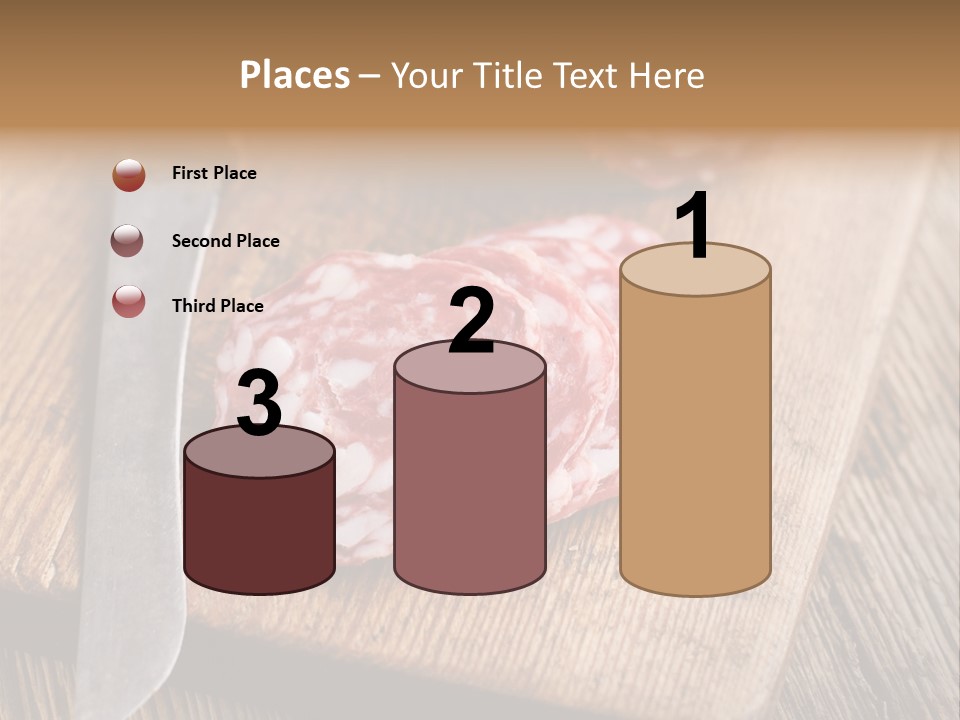 A Piece Of Raw Meat On A Cutting Board With A Knife PowerPoint Template