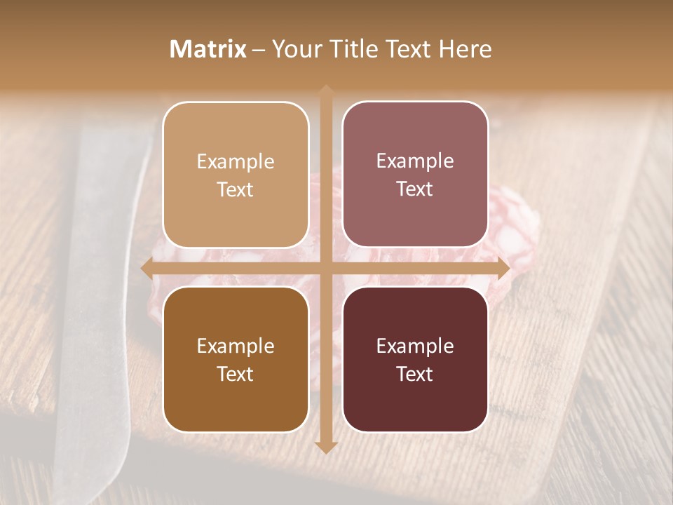 A Piece Of Raw Meat On A Cutting Board With A Knife PowerPoint Template