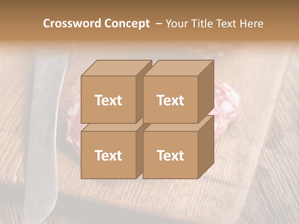 A Piece Of Raw Meat On A Cutting Board With A Knife PowerPoint Template