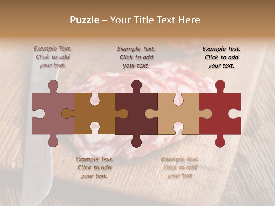 A Piece Of Raw Meat On A Cutting Board With A Knife PowerPoint Template