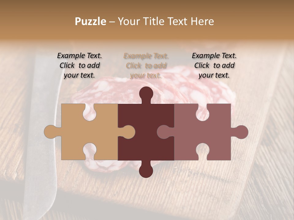 A Piece Of Raw Meat On A Cutting Board With A Knife PowerPoint Template