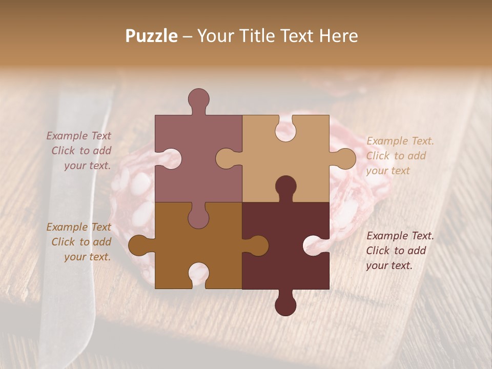 A Piece Of Raw Meat On A Cutting Board With A Knife PowerPoint Template