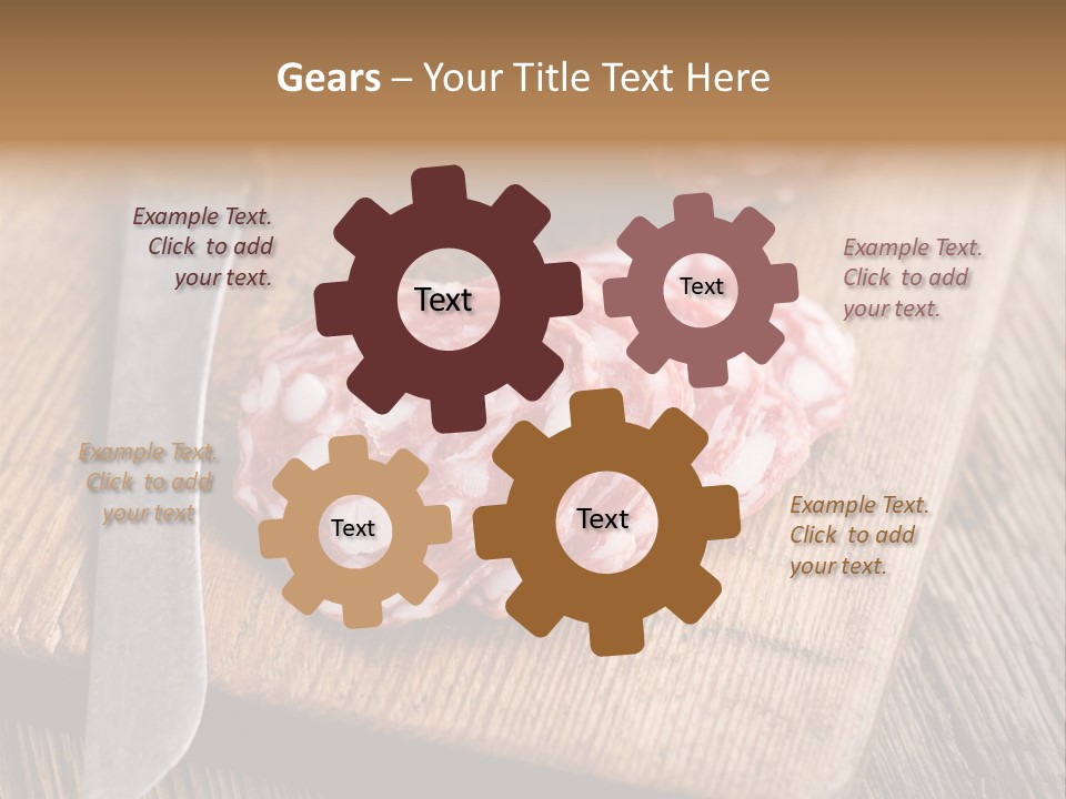 A Piece Of Raw Meat On A Cutting Board With A Knife PowerPoint Template