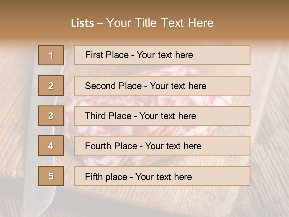 A Piece Of Raw Meat On A Cutting Board With A Knife PowerPoint Template