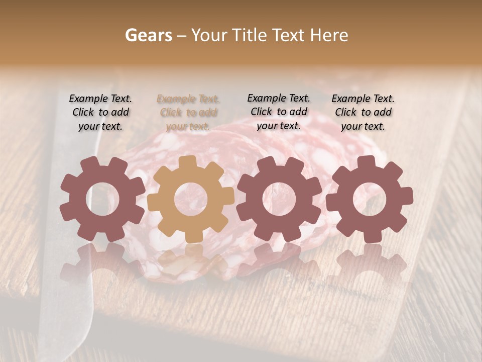 A Piece Of Raw Meat On A Cutting Board With A Knife PowerPoint Template