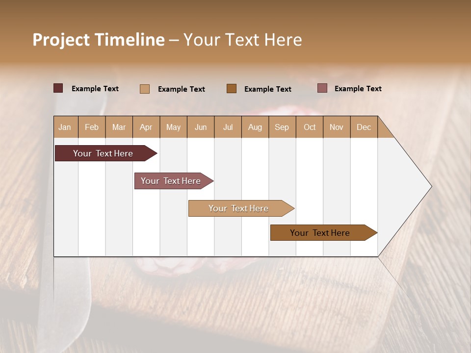 A Piece Of Raw Meat On A Cutting Board With A Knife PowerPoint Template