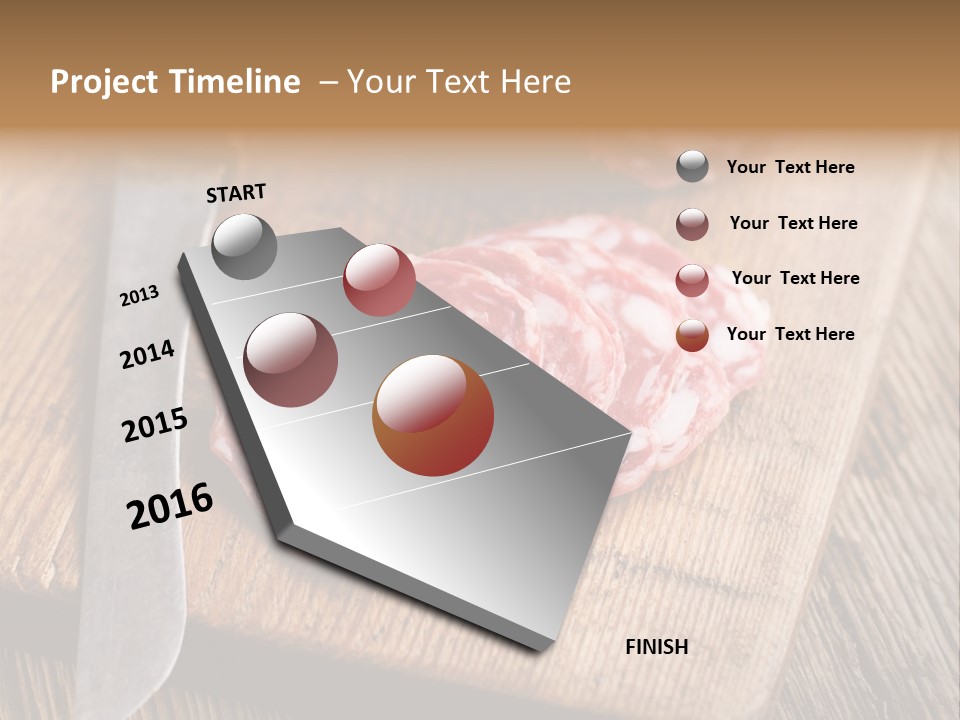 A Piece Of Raw Meat On A Cutting Board With A Knife PowerPoint Template