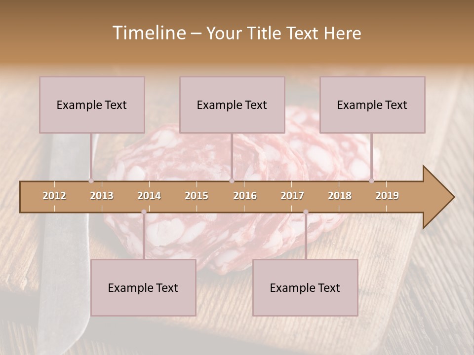A Piece Of Raw Meat On A Cutting Board With A Knife PowerPoint Template