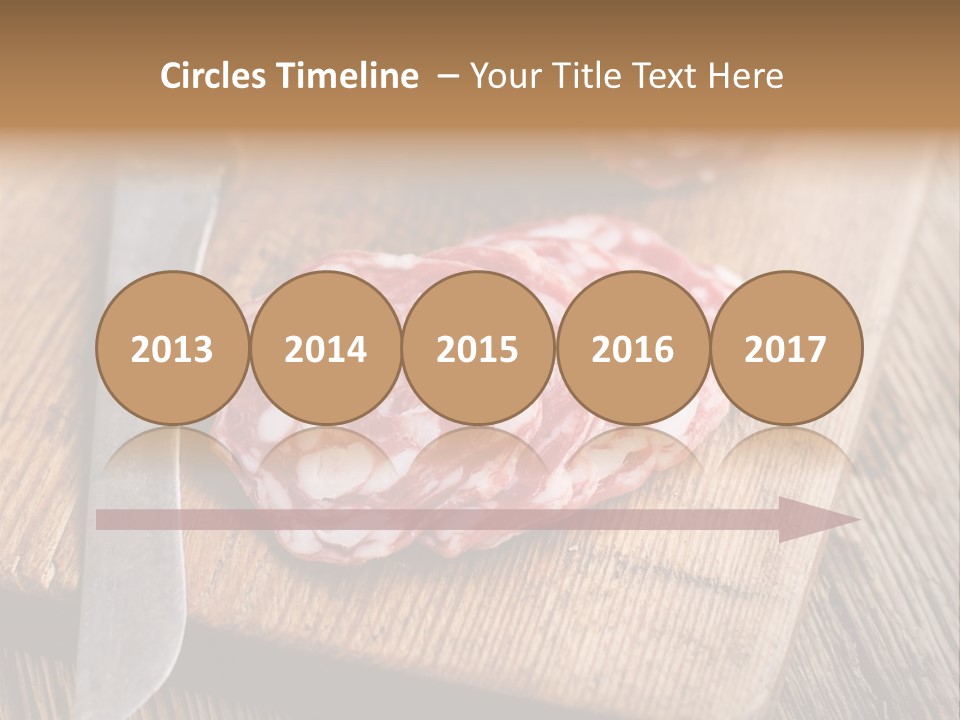 A Piece Of Raw Meat On A Cutting Board With A Knife PowerPoint Template