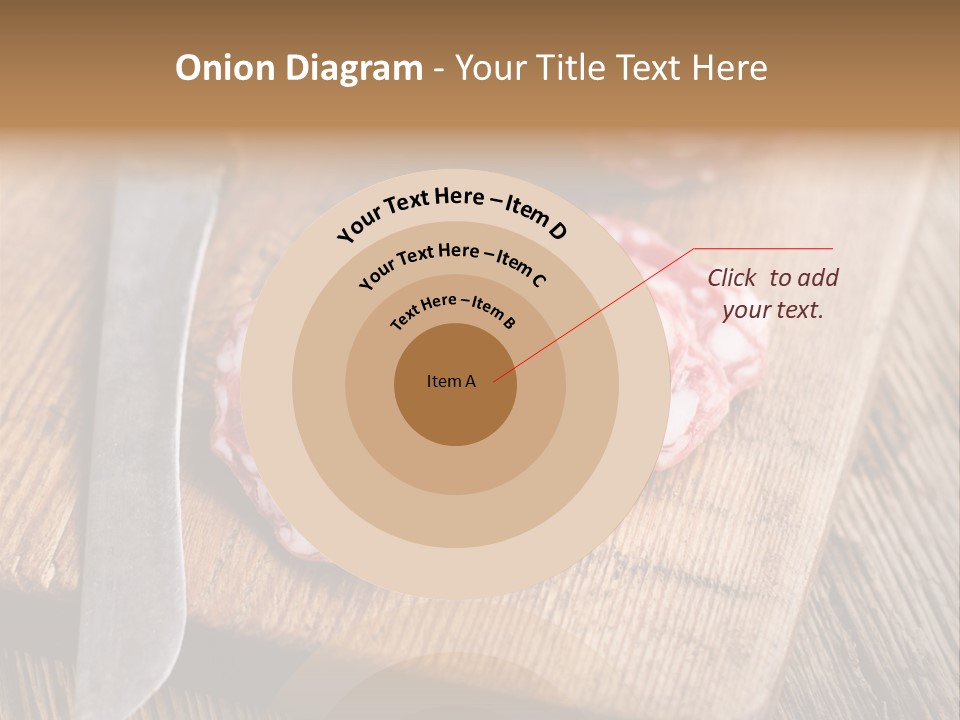 A Piece Of Raw Meat On A Cutting Board With A Knife PowerPoint Template