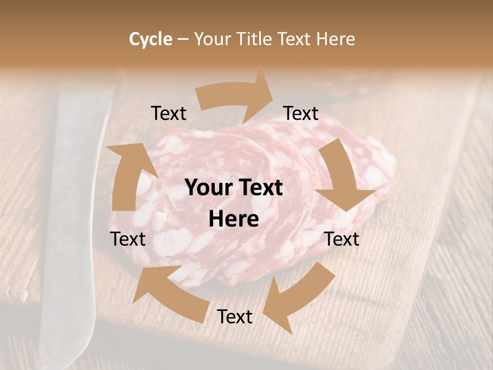 A Piece Of Raw Meat On A Cutting Board With A Knife PowerPoint Template