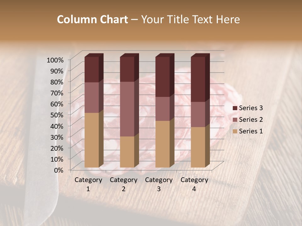 A Piece Of Raw Meat On A Cutting Board With A Knife PowerPoint Template