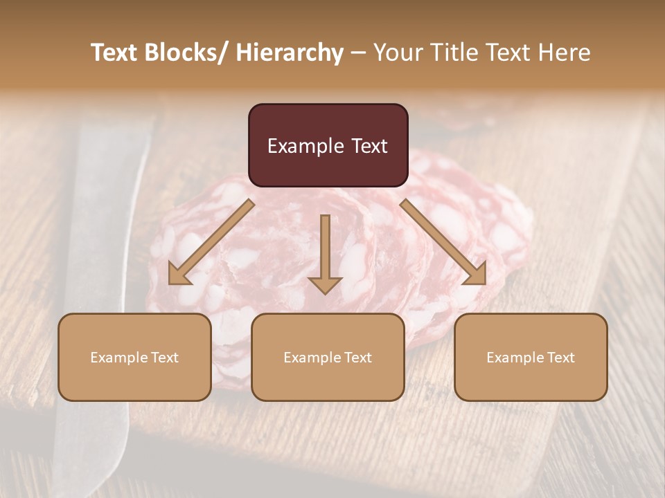 A Piece Of Raw Meat On A Cutting Board With A Knife PowerPoint Template