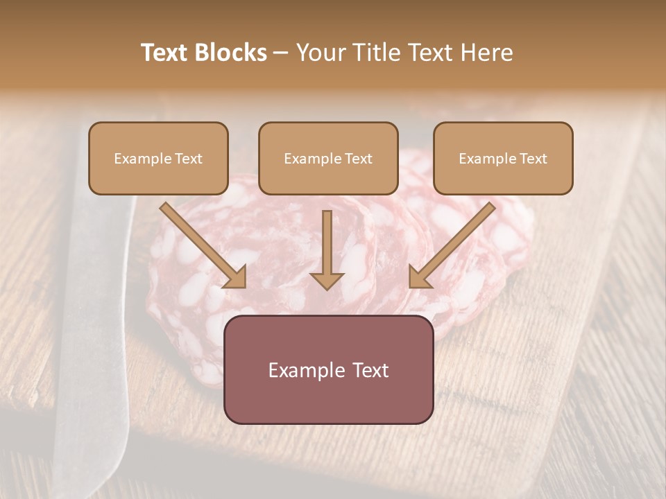 A Piece Of Raw Meat On A Cutting Board With A Knife PowerPoint Template