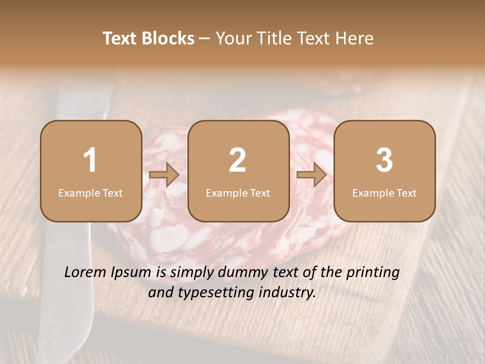 A Piece Of Raw Meat On A Cutting Board With A Knife PowerPoint Template