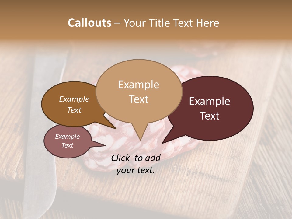 A Piece Of Raw Meat On A Cutting Board With A Knife PowerPoint Template