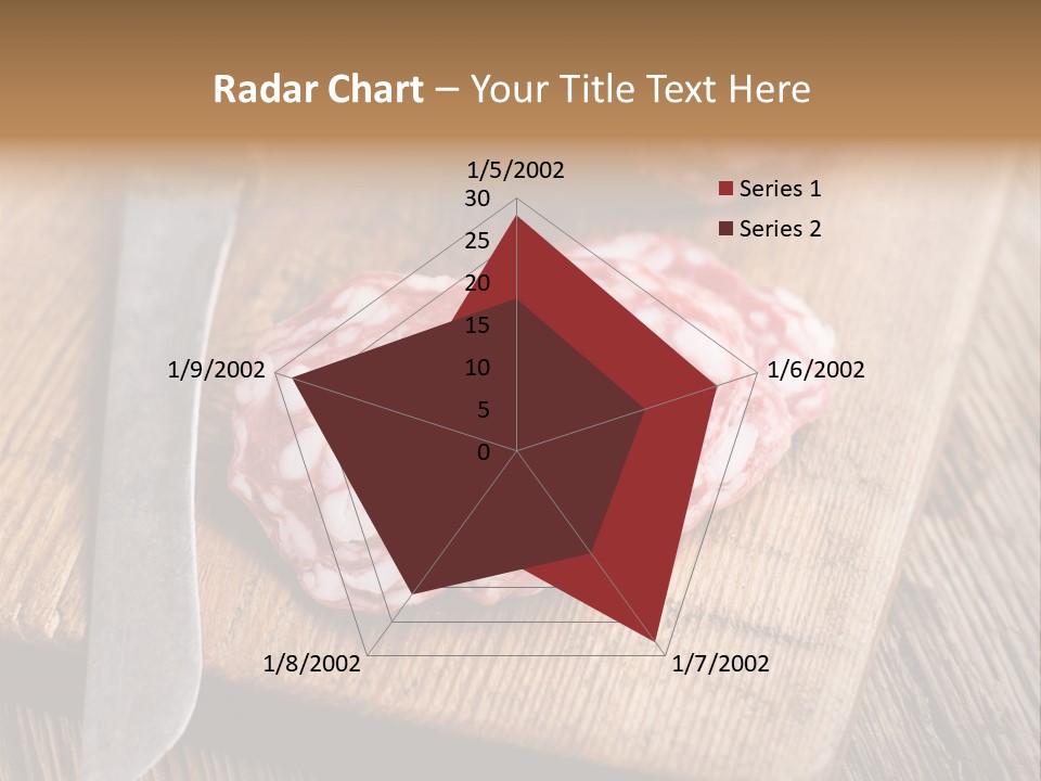 A Piece Of Raw Meat On A Cutting Board With A Knife PowerPoint Template