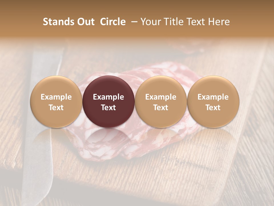 A Piece Of Raw Meat On A Cutting Board With A Knife PowerPoint Template