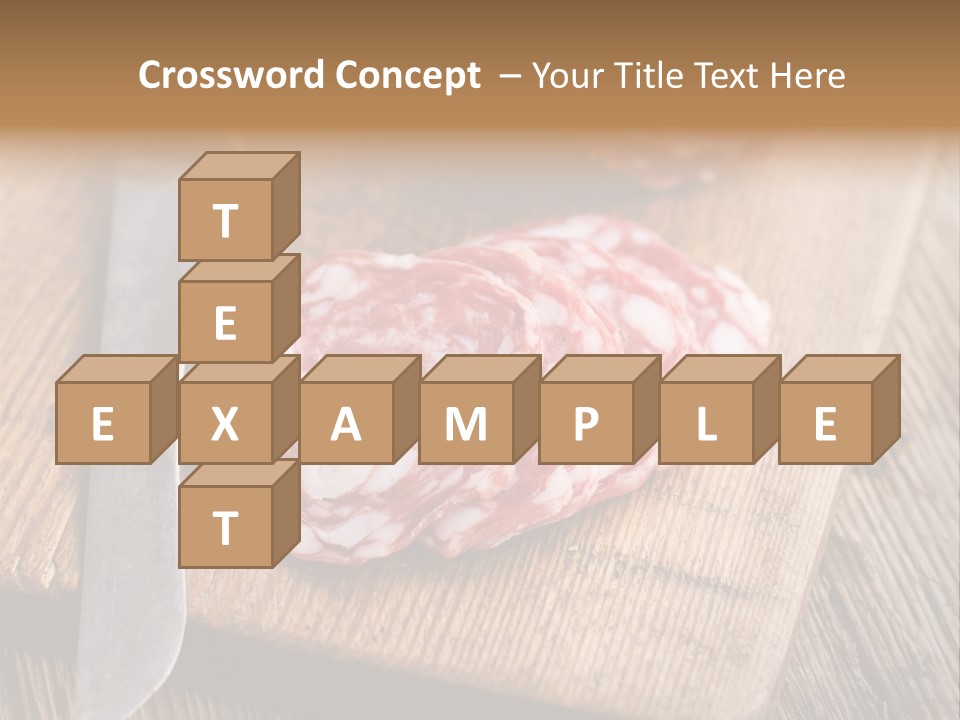 A Piece Of Raw Meat On A Cutting Board With A Knife PowerPoint Template