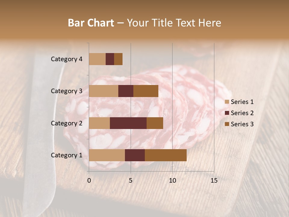 A Piece Of Raw Meat On A Cutting Board With A Knife PowerPoint Template