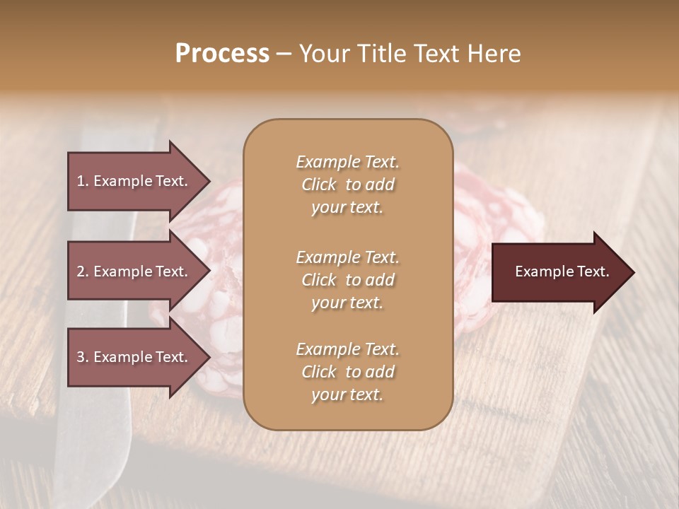 A Piece Of Raw Meat On A Cutting Board With A Knife PowerPoint Template