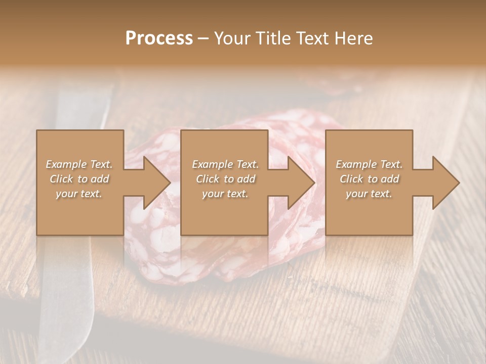 A Piece Of Raw Meat On A Cutting Board With A Knife PowerPoint Template