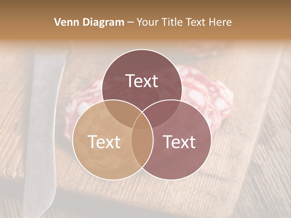 A Piece Of Raw Meat On A Cutting Board With A Knife PowerPoint Template