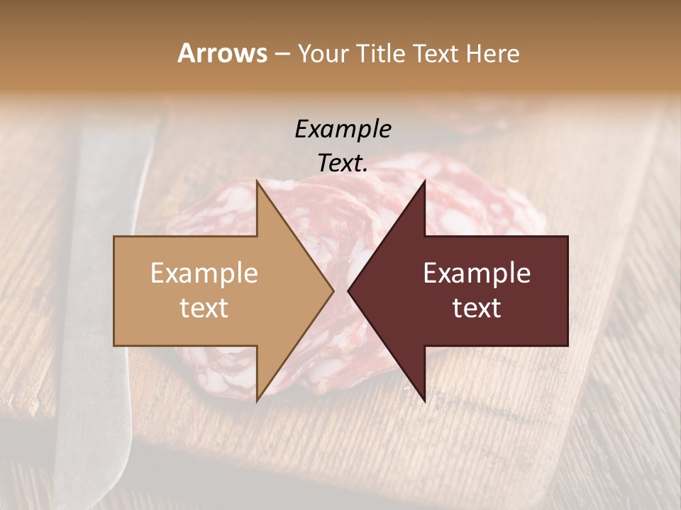 A Piece Of Raw Meat On A Cutting Board With A Knife PowerPoint Template