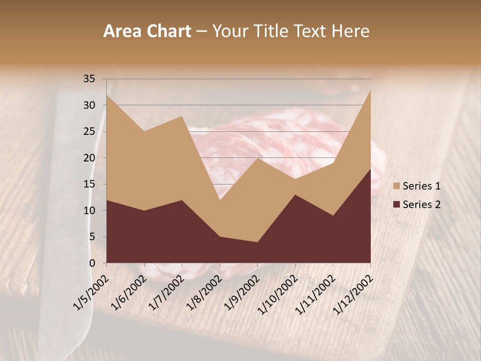 A Piece Of Raw Meat On A Cutting Board With A Knife PowerPoint Template