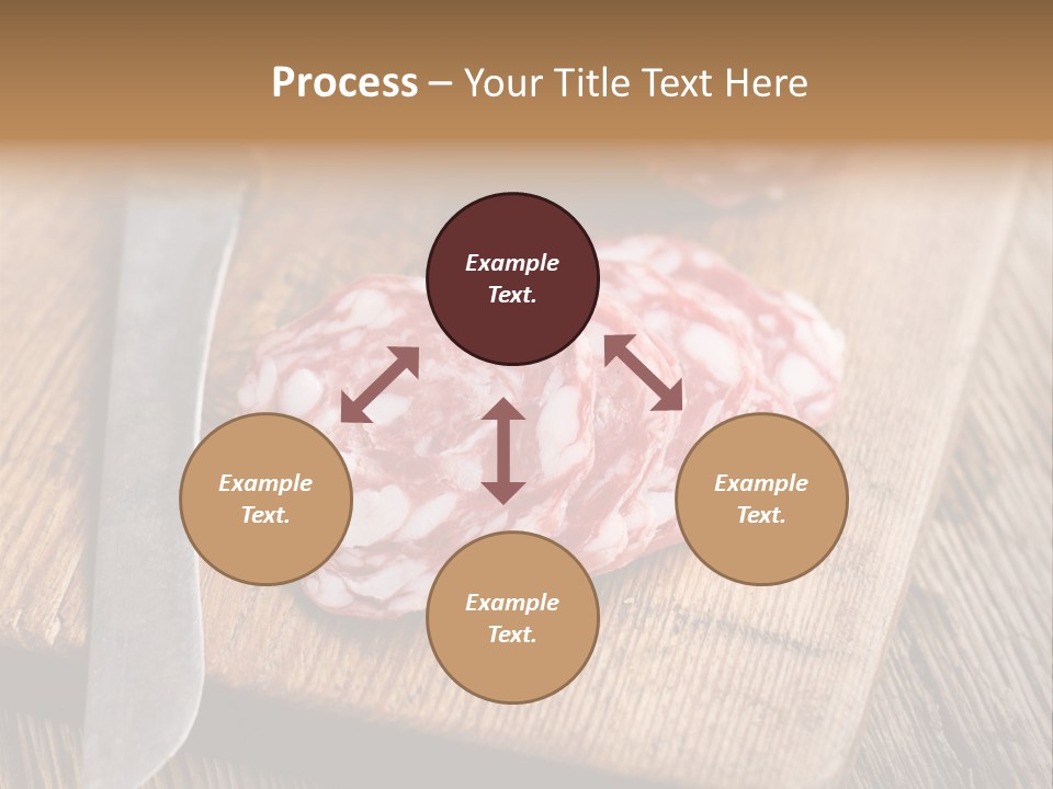A Piece Of Raw Meat On A Cutting Board With A Knife PowerPoint Template
