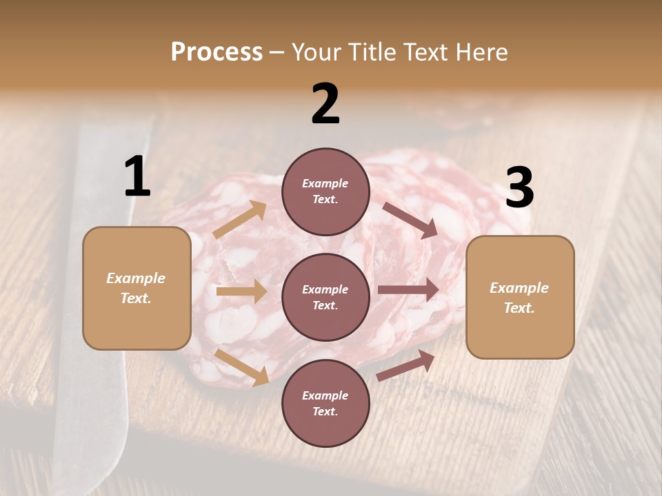 A Piece Of Raw Meat On A Cutting Board With A Knife PowerPoint Template