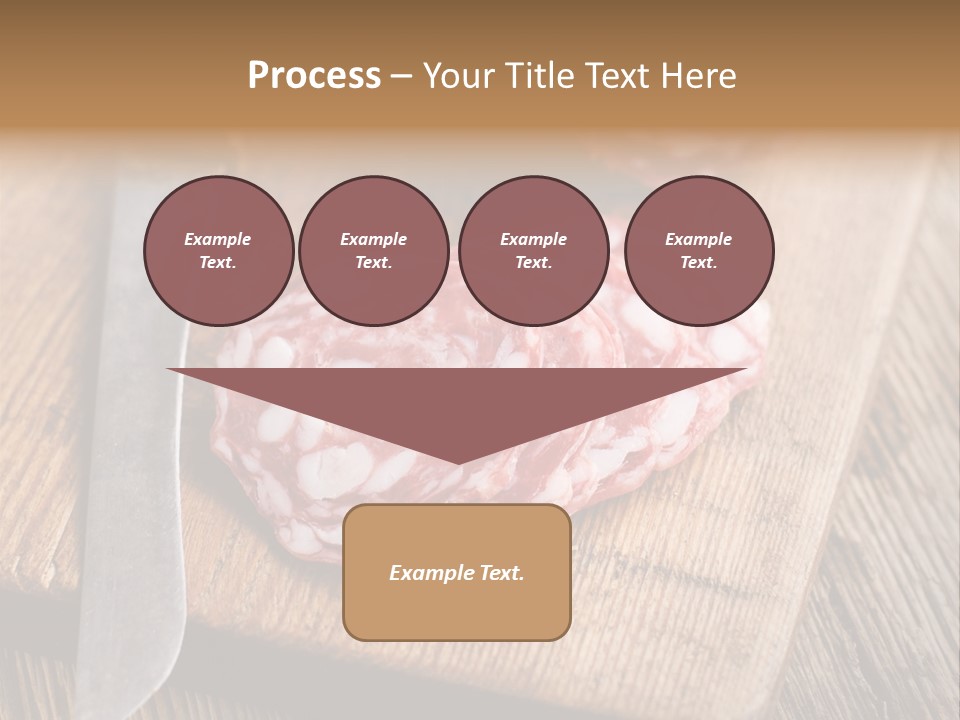 A Piece Of Raw Meat On A Cutting Board With A Knife PowerPoint Template