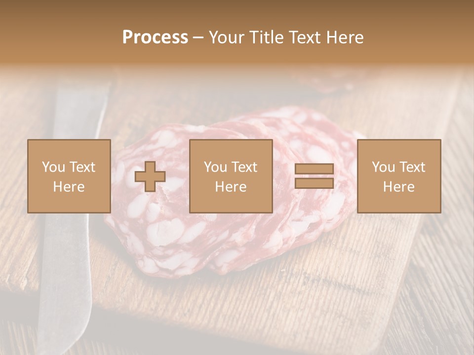 A Piece Of Raw Meat On A Cutting Board With A Knife PowerPoint Template