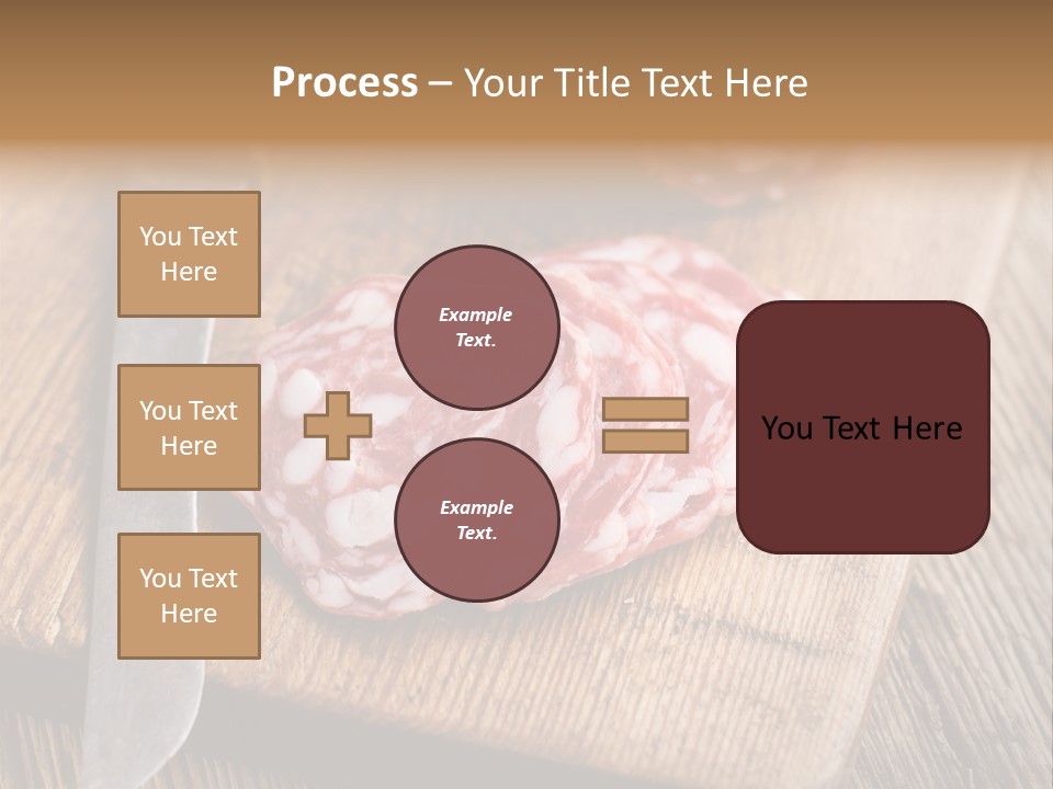 A Piece Of Raw Meat On A Cutting Board With A Knife PowerPoint Template